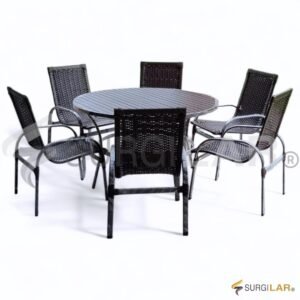 Mesa Carmelo 6 lugares - Fibra Marrom