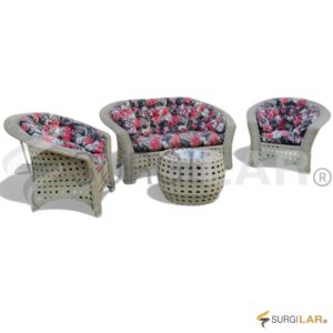 Conjunto Gramado Champanheira - Fibra Sintética Bege