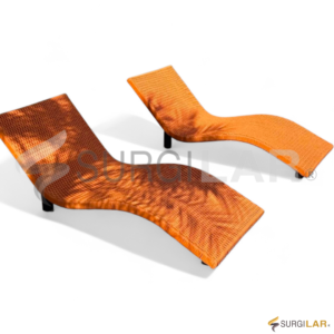 Espreguiçadeira Solano - Tricô Náutico Laranja