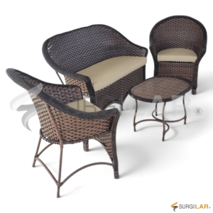 Conjunto sofa Irati - Fibra Marrom