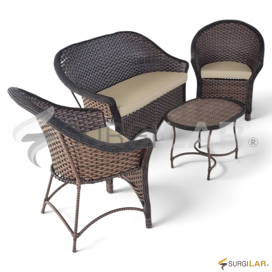 Conjunto sofa Irati - Fibra Marrom